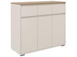 Carryhome Kommode, Eiche, Kaschmir, Kunststoff, 2 Fächer, 3 Schublade(n) Schubladen, 120.1x102.8x48 cm, Wohnzimmer, Kommoden & Sideboards, Kommoden