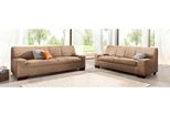 Polstergarnitur DOMO COLLECTION "Norma kubisch und zeitlos", braun (café), H:74cm, Sitzmöbel-Sets, bestehend aus je einem 2- und 3-Sitzer