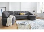 Wohnlandschaft DOMO COLLECTION "SARAFINA 295x83x180 cm, auch mit Federkern für mehr Sitzkomfort", grau, B:295cm H:83cm T:180cm, Luxus-Microfaser (92% Polyester, 8% Nylon);Microfaser PRIMABELLE (100% Polyester);Microfaser PRIMABELLE (100% Polyester) / Struktur (90% Polyester; 10% Polyacryl), Sofas, Wohnlandschaft, whlw. mit Bettfunktion, elegantes Design, U-Form, Topseller