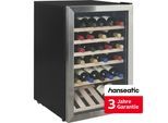HANSEATIC Weinkühlschrank "HWC45FCBH", Energieeffizienz: F (A-G), silber (schwarz), B:54cm H:85cm T:54cm, Weinkühlschränke, inkl. 3 Jahre Herstellergarantie