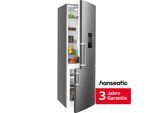 HANSEATIC Kühl-/Gefrierkombination "HKGK17954DWDI", Energieeffizienz: D (A-G), silber (edelstahl), Rechtsanschlag, Kühlschränke, inkl. 3 Jahre Herstellergarantie, Topseller