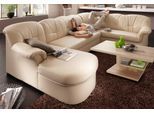 Wohnlandschaft DOMO COLLECTION "Papenburg, zeitlose Rückensteppung, elegante Formensprache, U-Form", beige (creme), B:297cm H:84cm T:180cm, Struktur ( 90% Polyester, 10% Polyacryl);Microfaser PRIMABELLE (100% Polyester);Kunstleder SOFTLUX;Luxus-Microfaser (100% Polyester), Sofas, Wohnlandschaft, in großer Farbvielfalt, wahlweise mit Bettfunktion