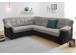 Ecksofa DOMO COLLECTION "SARAFINA 240x190 cm, auch mit Federkern für mehr Sitzkomfort", schwarz-weiß (schwarz, weiß, grau), B:240cm H:83cm T:190cm, Microfaser PRIMABELLE (100% Polyester) / Struktur (90% Polyester; 10% Polyacryl);Luxus-Microfaser (92% Polyester, 8% Nylon);Microfaser PRIMABELLE (100% Polyester), Sofas, Ecksofa, whlw. mit Bettfunktion, elegantes Design, L-Form