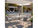 Gardenson , Grau, Weiß , Metall, Textil , Eckteil, L-Form , rostfrei, UV-beständig ,