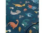 Baumwoll-Jersey-Digitaldruck "Dinos" mit Elasthan, blau-color