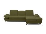 ECKSOFA FELICE R-S Grün Geflochtener Stoff mit Schlaffunktion