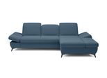 ECKSOFA FELICE R-S Dunkelblau Geflochtener Stoff mit Schlaffunktion