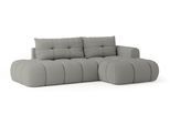 ECKSOFA FLUMA R-S Hellgrau Boucle-Stoff mit Schlaffunktion