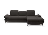 ECKSOFA FELICE R-S Grau Geflochtener Stoff mit Schlaffunktion