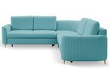 ECKSOFA VELA R-S Grün Velours-Stoff mit Schlaffunktion