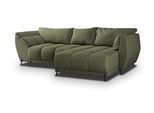 ECKSOFA VESTANO R-S Grün Velours-Stoff mit Schlaffunktion