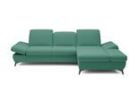 ECKSOFA FELICE R-S Grün Geflochtener Stoff mit Schlaffunktion