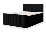 BOXBETT TERVAN 160x200 cm mit Matratze und Topper - Schwarz