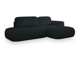 ECKSOFA NUVIRA R-S Schwarz Boucle-Stoff mit Schlaffunktion
