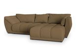 ECKSOFA ORENTI R-S Orange Boucle-Stoff mit Schlaffunktion