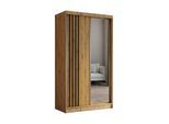 SCHWEBETÜRENSCHRANK NELVIA 120/216/61 cm 2-türig mit Spiegel Eiche Artisan