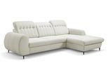 ECKSOFA PURO R-S Beige Plüsch-Stoff mit Schlaffunktion