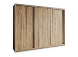SCHWEBETÜRENSCHRANK NISSE 270/205/60 cm 3-türig Eiche Wotan