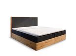 BOXBETT VERDON 160x200 cm mit Matratze und Topper - Schwarz