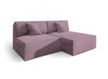 ECKSOFA FIORO M Lila Velours-Stoff mit Schlaffunktion