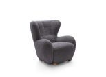 SESSEL MIST, Polstersessel Klassisch Loungesessel, Bucle-Stoff Braun