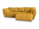 ECKSOFA ORENTI R-S Gelb Velours-Stoff mit Schlaffunktion