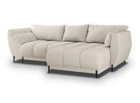 ECKSOFA VESTANO R-S Creme Boucle-Stoff mit Schlaffunktion