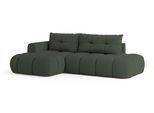 ECKSOFA FLUMA L-S Grün Boucle-Stoff mit Schlaffunktion