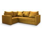 ECKSOFA LIRENO L-S Gelb Plüsch-Stoff mit Schlaffunktion