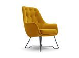 SESSEL SEDUTA, Modern Polstersessel Loungesessel, Velours-Stoff Gelb