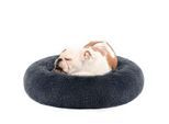 FEANDREA Hundebett, Donut Kissen, waschbar, herausnehmbar, langer Plüsch, L-XXXL schiefergrau XL