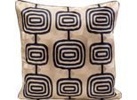 Dekokissen KARE DESIGN "Catena Square, Kissenhülle mit Füllung, 50x50 cm", beige (beige, gemustert), B:50cm H:15cm L:50cm, Baumwolle, Polyester, Dekokissen_Sitzkissen_Kissenhüllen, stützt Kopf und Nacken angenehm und sorgt für erholsamen Schlaf
