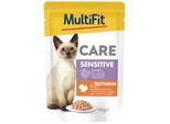 MultiFit Care Sensitive Nassfutter Katze mit Truthahn 48x85 g