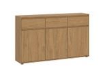 Möbelix , Eichefarben , Holzwerkstoff , 3 Fächer , 3 Schublade(n) Schubladen , 137x85x35 cm ,