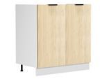 Unterschrank VCM "Spülunterschrank Breite 80 cm Spülenschrank Fasola", braun (weiß, honig, eiche), B:80cm T:46cm, Obermaterial: 100% Holz Wood., Schränke, Unterschrank