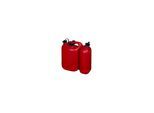 Hünersdorff ECO Doppelkanister für Kraftstoff und Öl, HD-PE rot, 5,5 + 3 L, mit UN-Zulassung und Zubehör schwarz, 825000)