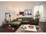 Wohnlandschaft MUSTERRING "MR 2490 Ecksofa mit erstklassigem Sitzkomfort, Long-Life-Leder", grün (camouflage, b), B:342cm T:207cm, Sofas, Wohnlandschaft, Bronze-Fuß, Sitzhöhe 48cm, wahlweise mit Funktionen, Maße 342 x 207 cm