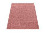Paco Home Hochflorteppich, Pink, Textil, Rechteckig, 140x200 cm, strapazierfähig, für Fußbodenheizung geeignet, Teppiche & Böden, Teppiche, Hochflorteppiche & Shaggys