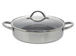 Servierpfanne ELO PREMIUM "Relief Evolution Servierpfanne", silber (edelstahl), B:35cm H:9cm L:37cm Ø:28cm, Pfannen, durchgehender Aluminium-Kern, außen magnetischer Edelstahl