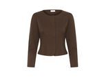 Blusenblazer SAINT TROPEZ "Blazer GennySZ", Damen, Gr. L, braun (chocolate braun), Obermaterial: 72% Viskose LENZING ECOVERO CV LenzEcov. 24% Polyamid PA. 4% Elasthan EL., Blazer Blusenblazer