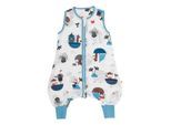 Babyschlafsack SCHLUMMERSACK "Schlafsack mit Füßen 0.5 Tog" Gr. 80, blau (pirat), Schlafsäcke, Baby, L: 80cm, Obermaterial: 50% Baumwolle CO(Bio). 50% Viskose CV., L:80cm