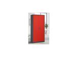 STIER Universalschrank Basic 92 x 42 cm 4 Fachböden Anthrazitgrau Rot (907569)