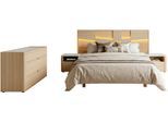 Schlafzimmer-Set GILBEY'S "SILVA", eiche nachbildung, Eiche Nachbildung + ohne Matratze, B/H: 160cm x 200cm, Eiche Nachbildung, Schlafzimmermöbel-Sets, Ein funktionales und ästhetisches Schlafzimmer