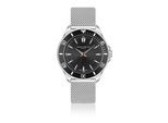 Quarzuhr FRANZ BÖHLER "BA1-B010S", schwarz (silber), Armbanduhren, Herren, Quarzuhr