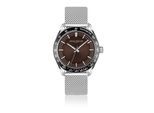 Quarzuhr FRANZ BÖHLER "BA8-B010S", braun (silber), Armbanduhren, Herren, Quarzuhr