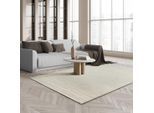 Teppich THE CARPET "Boho Nature Wool", beige (creme), B:250cm L:350cm, Wolle, Teppiche, Teppich, Natur Wool Handgewebter Wollteppich skandinavischen Boho-Look