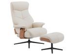 P & B Relaxsesselset, Beige, Metall, Echtleder, Rindleder, Pappel, massiv, 78x111x81 cm, Relaxfunktion, Wohnzimmer, Sessel, Relaxsessel