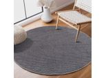 Teppich CARPET CITY "Friseé-Teppich FANCY900", grau, H:12mm Ø:160cm, Polypropylen, Teppiche, Teppich, Kurzflor, Einfarbig, 3D-Optik, Streifen Look