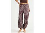 Musterisierte Baggy-Fit Elastische Beinformhose mit Taschen
