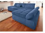 Ecksofa DOMO COLLECTION "NMORIC XXL, 300x172x80cm, L-Form", blau, B:300cm H:80cm T:172cm, Chenille (85% Polyester, 15% Acryl);Luxus-Microfaser (100% Polyester);Struktur ( 100% Polyester);Microfaser PRIMABELLE (100% Polyester), Sofas, Ecksofa, wahlweise mit Bettfunktion und Armlehnverstellung